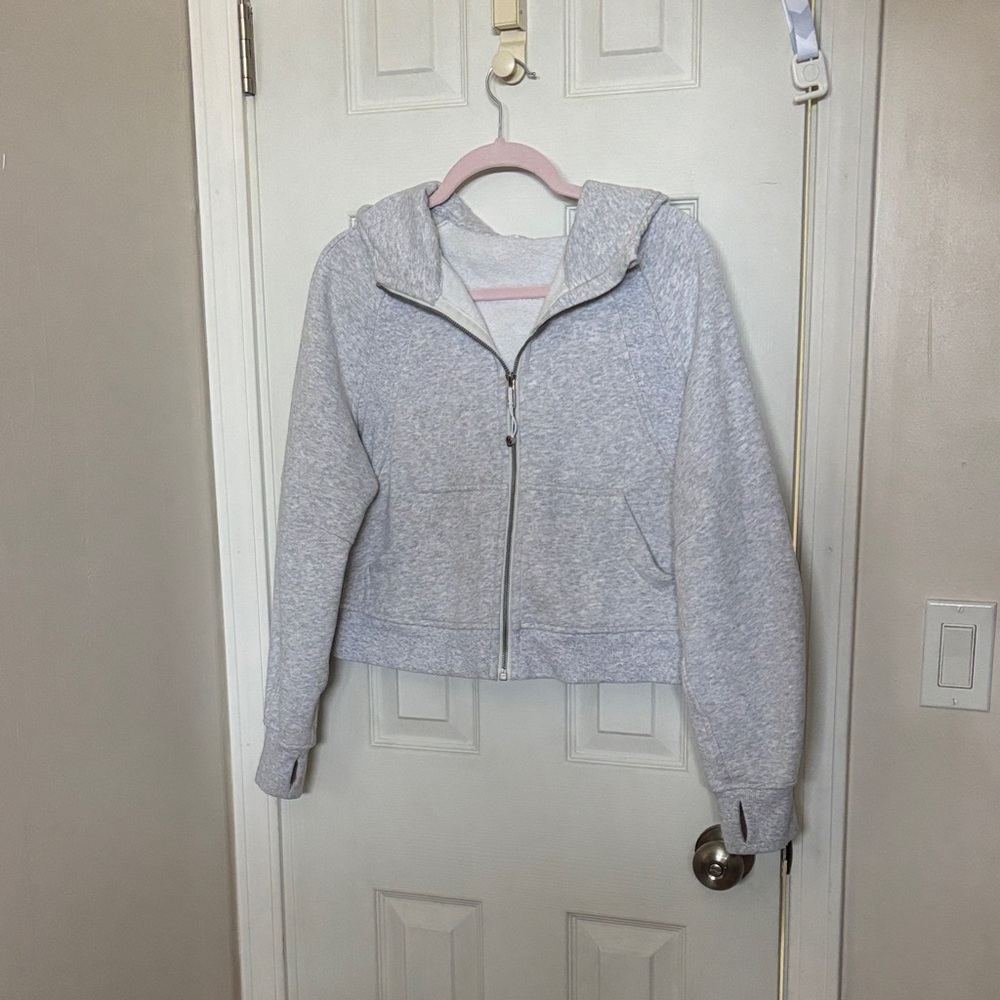 Lululemon Gray Cropped Zip Up Hoodie Size Small